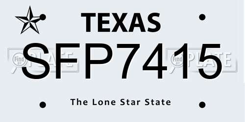 SFP7415 Texas License Plate
