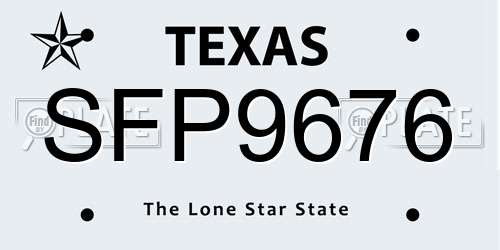 SFP9676 Texas License Plate