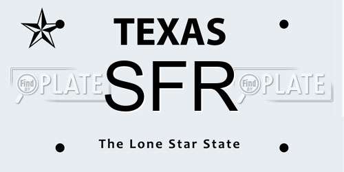 SFR Texas License Plate