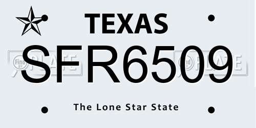 SFR6509 Texas License Plate