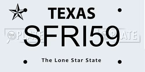 SFRI59 Texas License Plate