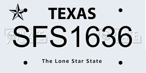 SFS1636 Texas License Plate