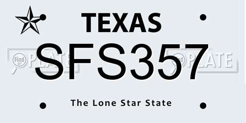 SFS357 Texas License Plate