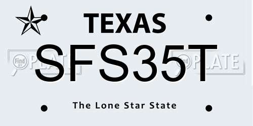 SFS35T Texas License Plate