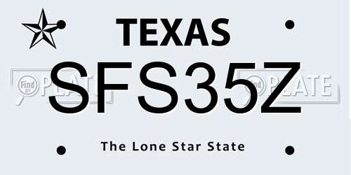 SFS35Z Texas License Plate