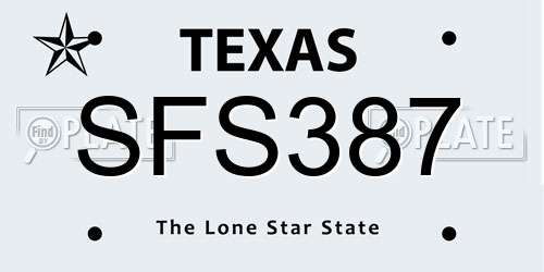 SFS387 Texas License Plate