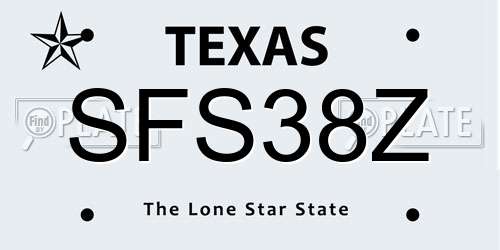 SFS38Z Texas License Plate