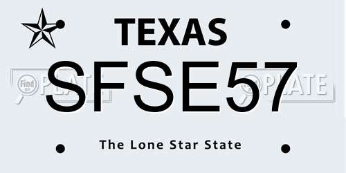 SFSE57 Texas License Plate