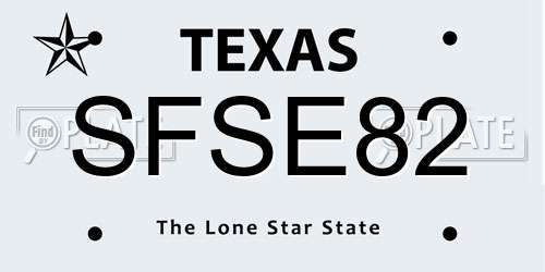 SFSE82 Texas License Plate
