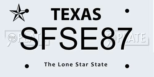SFSE87 Texas License Plate