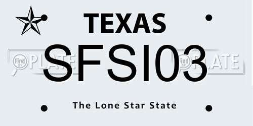 SFSI03 Texas License Plate