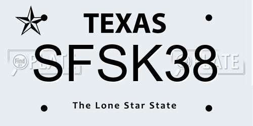 SFSK38 Texas License Plate