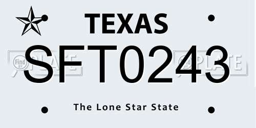 SFT0243 Texas License Plate