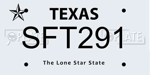 SFT291 Texas License Plate