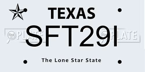SFT29I Texas License Plate