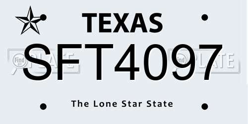 SFT4097 Texas License Plate