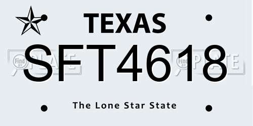 SFT4618 Texas License Plate