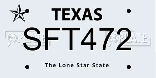 SFT472 Texas License Plate