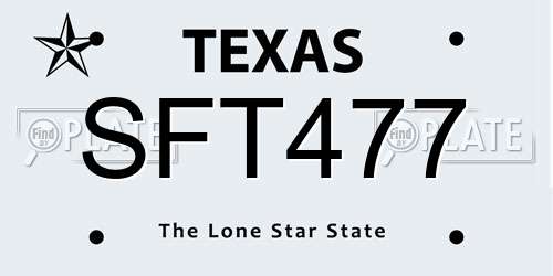 SFT477 Texas License Plate