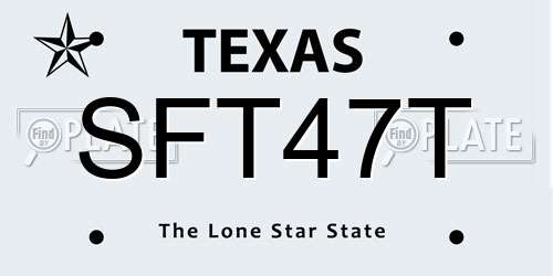 SFT47T Texas License Plate