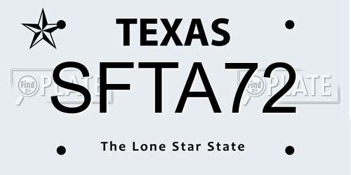 SFTA72 Texas License Plate