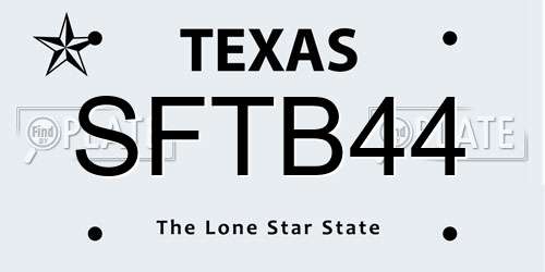 SFTB44 Texas License Plate