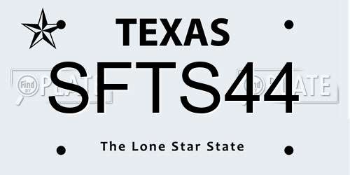 SFTS44 Texas License Plate