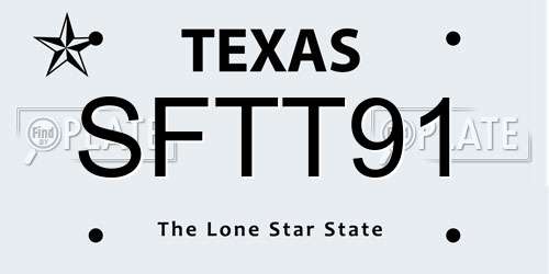 SFTT91 Texas License Plate