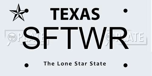 SFTWR Texas License Plate