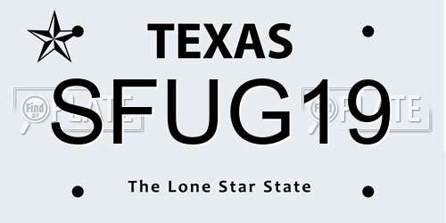 SFUG19 Texas License Plate