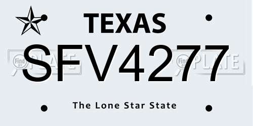 SFV4277 Texas License Plate