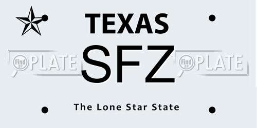 SFZ Texas License Plate