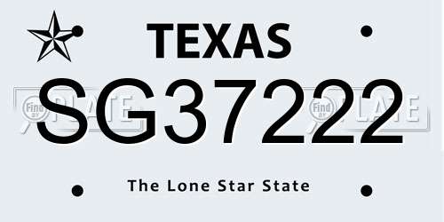 SG37222 Texas License Plate