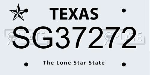 SG37272 Texas License Plate