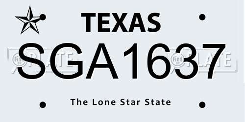 SGA1637 Texas License Plate