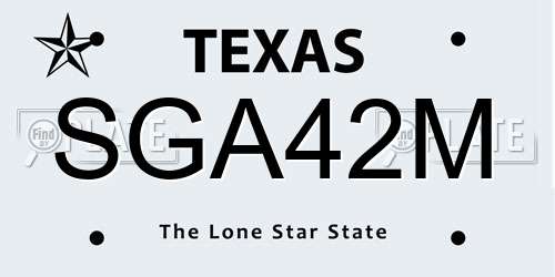 SGA42M Texas License Plate