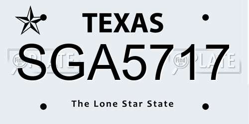 SGA5717 Texas License Plate