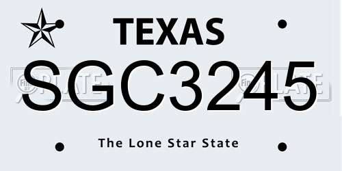 SGC3245 Texas License Plate