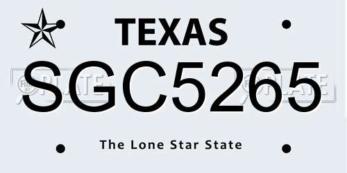 SGC5265 Texas License Plate