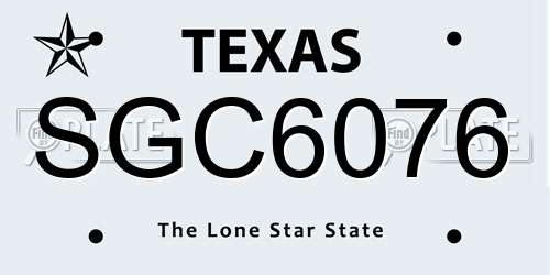 SGC6076 Texas License Plate