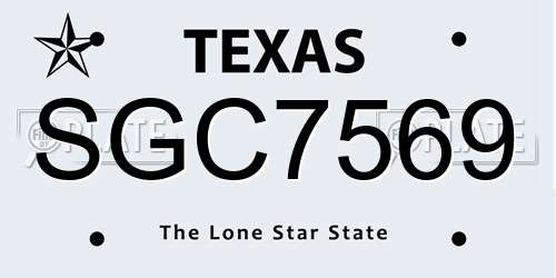 SGC7569 Texas License Plate