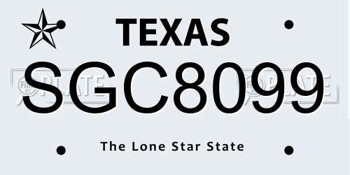 SGC8099 Texas License Plate