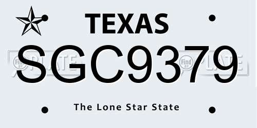 SGC9379 Texas License Plate