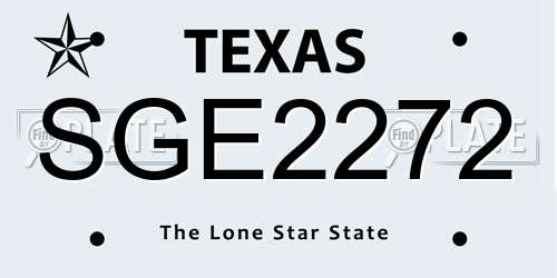 SGE2272 Texas License Plate