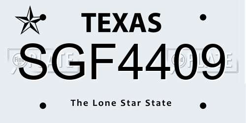 SGF4409 Texas License Plate