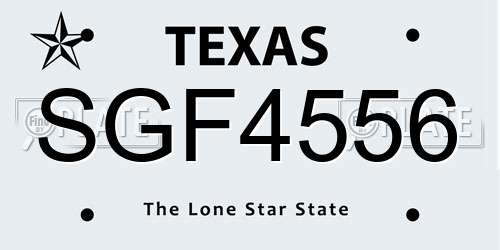 SGF4556 Texas License Plate