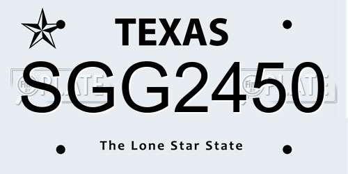 SGG2450 Texas License Plate