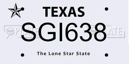SGI638 Texas License Plate