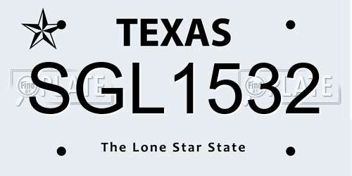 SGL1532 Texas License Plate