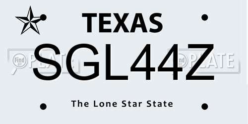 SGL44Z Texas License Plate